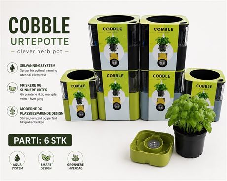 6 stk COBBLE Clever Herb Pot