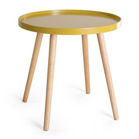 Bord Willy m/ben i tre okergul ø:50 cm
