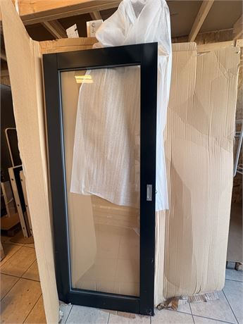 Skyvedør Swedoor 1 speil med glass 9x21 , sort