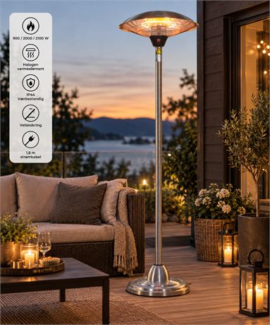 Terrassevarmer stående 900/1200/2100W Ø60 CM