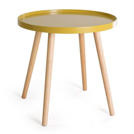 Bord Willy m/ben i tre okergul ø:50 cm