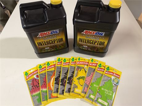 LOT 912 - AMSOIL totaktsolje og Wunder-Baum – vareparti