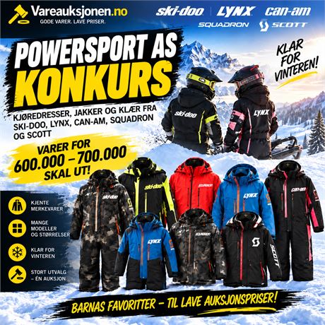 Stor KONKURSauksjon med vinterbekledning fra kjente merkevarer til barn !