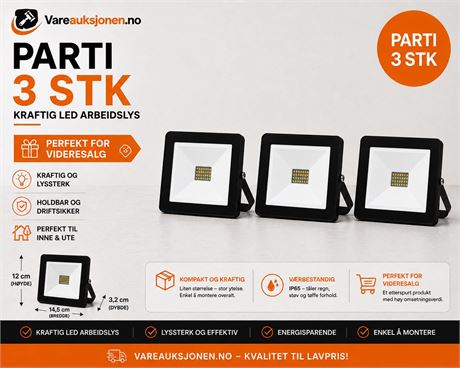 Parti med 3 stk Fasadelamper/ arbeidslamper