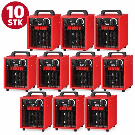Parti med 10 stk Byggvarmer 3000 watt