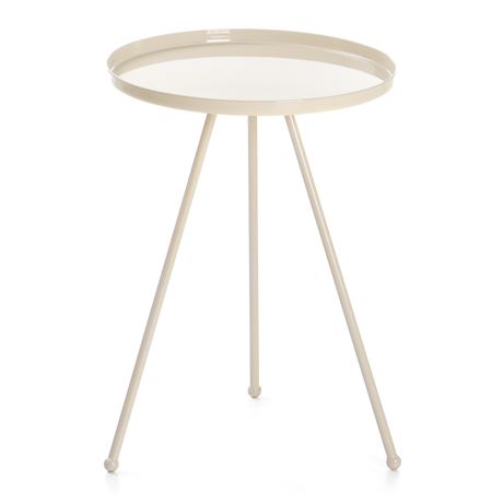 Bord Tea rundt metall beige