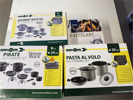 LOT 1015 -Parti med Brunner kokesett og Sunwind kaffekjele
