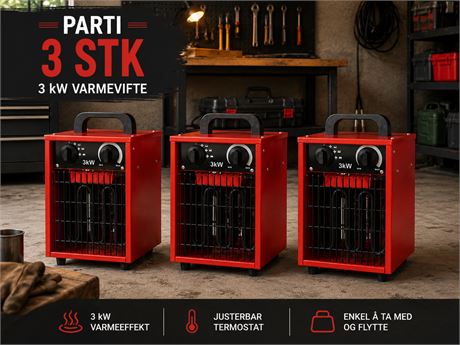 3 stk Byggvarmer 3000 watt