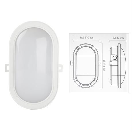 Parti - 5 stk Ledlampe Bulkhead 5.5 w